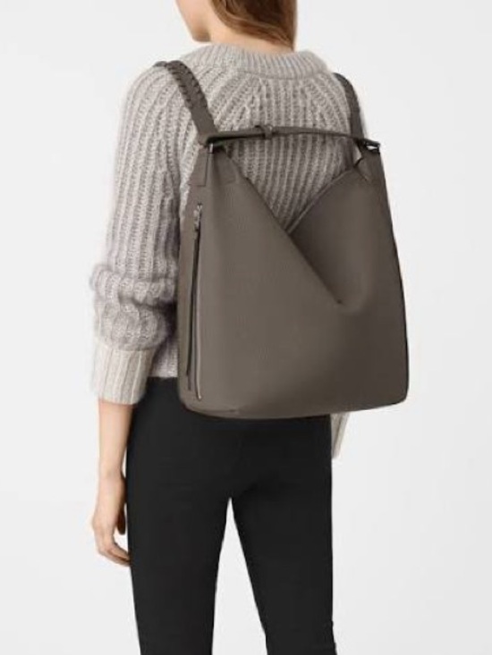 All Saints Handbags - AllSaints Taupe Leather Convertible Backpack Tote